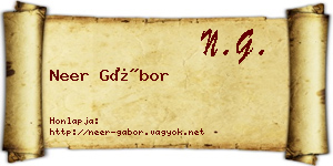 Neer Gábor névjegykártya